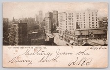 Atlanta GA Bird's Eye View Downtown Skyscrapers 1906 Postmark Postcard picture