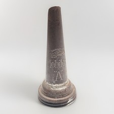 Antique Gargoyle Mobiloil A Oil Bottle Metal Spout Vacuum Oil Co Pat 1919 5.5