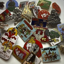 Vintage Enduro Motorcycle Lapel Pins Mixed Lot Hobo Iron Horse CRC 85 1988 picture