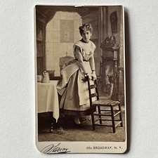 Antique CDV Photograph Beautiful Woman Actress ID Ione Burke Broadway NY picture