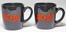 AC/DC Highway To Hell 4oz Mini Mugs Espresso Cappuccino Cups Set 2 Black Ceramic picture