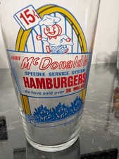 Vintage 1993 McDonald's Speedee Service System Hamburgers Glass Tumbler 15¢ picture