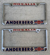 Vtg Rosalia Washington Anderberg Chevrolet Chevy Bowtie Dealership License Plate picture