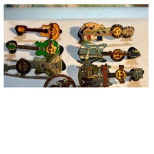 Hard Rock Cafe Enamel Guitar Pins Lot 6 London Venice Seville Brussels Baltimore picture