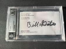 Bill Gates Microsoft Business Card Auto Autograph Signed Beckett BAS Authentic picture
