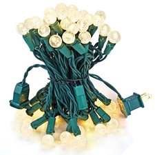 BOHON Christmas Lights Outdoor Faceted G15 50 LED 17ft Plug in Warm White picture