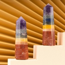 7 Chakra Crystal Tower Point Obelisk, Meditation, Healing Crystal Gift & Decor picture
