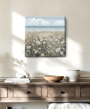 amatop Canvas Wall Art 13x13 Beach Floral Coastal Boho Daisy Wildflowers picture