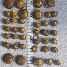 37 Antique Military Buttons 2 Pre-Civil War HORSTMANN 2 Lg Waterbury Stars GAR picture