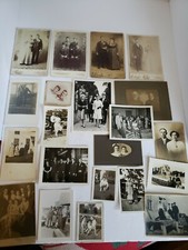 Lot of 21 Antique Photographs/Cabinet Cards/Postcards Couples Families Wedding  picture