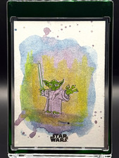 2025 Topps Star Wars Chrome Galaxy Yoda Sketch Debjit Kar Artist Auto  picture