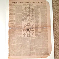 GETTYSBURG - July 3, 1863 - Civil War - New York Herald Newspaper  picture