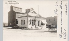 STATE BANK FARM ELEVATOR new holstein wi 1907 postcard wisconsin real photo rppc picture