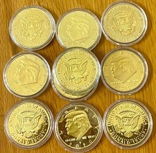 Bulk buy 5 Gold Coins 2020 Donald Trump Liberty Eagle Gold Plated COINS picture