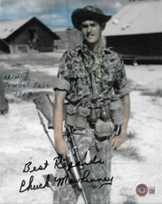 Chuck Mawhinney Signed 8x10 Photo Autographed BAS Marine Sniper Vietnam 60 picture