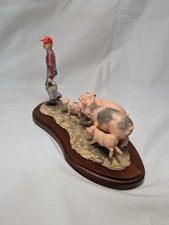 Lowell Davis “Sooie” Schmid Border Fine Arts Figurine Pigs Farmer w/ COA picture