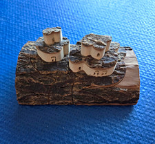 Vintage Handcrafted Wood Pueblo Village Folk Art Bark Miniature Sculpture picture