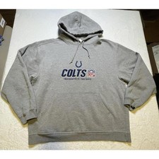 Vintage Y2K Reebok NFL Indianapolis Colts Football Gray On Field Logo Hoodie XL picture