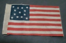 Old antique 13 Star Medallion US Parade Folk Art Early Flag Centennial 1876 picture