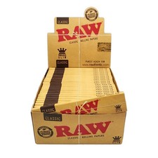 Raw Classic Slim Ultra Thin Rolling Paper Acacia Gum, King Size Box of 50 units picture