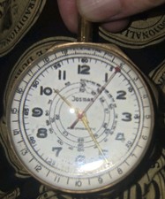 Vintage Telemeter Josmar Spherical Ball Brass Glass clock Timepiece Paperweight