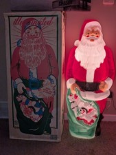 Vintage Santa Blow Mold Christmas Light Up 46