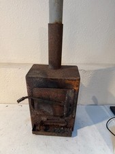 Small Rustic Wood Burning Stove Cast Iron Style Decor 21” picture