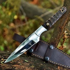 Handmade D2 Custom Sheep Horn Hunting Skinner Camping Sport EDC Knife w/Sheath picture