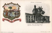 Tallahassee, Florida FL State Seal, Capitol Tallahassee Kropp Original Vintage picture