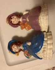 Vintage Porcelain Girl Figurine with Teddy Bear– Collectible- Set Of 2 picture