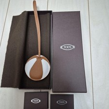 TOD'S Circle Bag Charm Genuine Leather with Box Round Accent Pendant picture