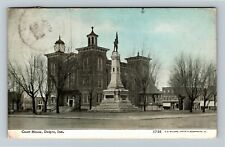 Delphi IN, Court House and Soldiers Monument, Indiana c1910 Vintage Postcard picture