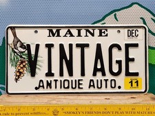 2011 Maine Antique Auto Vanity License Plate VINTAGE  Chickadee picture
