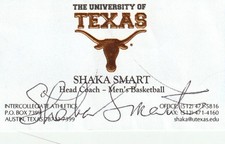 FORMER TEXAS LONGHORNS BSKB HEAD COACH SHAKA SMART SIGNED BUSINESS CARD RARE picture