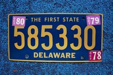 1978 1979 1980 DELAWARE License Plate picture