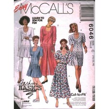 Vintage 1992 McCalls 6046 Sewing Pattern Dress Tunic Jumpsuit Size 10 12 14 90s picture