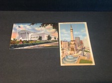 Linen Postcards- Supreme Court & Soldiers' & Sailors' Monument-Lot of 2 -Unused picture