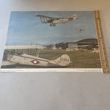 Vintage R.W Bradford Print: Curtiss JN-4 CAN JN-4A  School of Aerial Flying 1918 picture