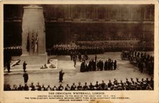 London England Cenotaph Unveiling Whitehall RPPC Real Photo Postcard 1920 picture