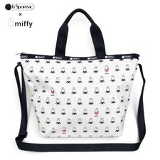 LeSportsac x Miffy Deluxe Easy Carry Tote Grid Check Shoulder Bag New From Japan picture