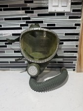 Vintage MSA Clearvue Gas Mask Facepiece & Hose Mine Rescue Firefighter Display picture