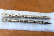 Waterman 452 1/2 Sterling Silver Overlay Fountain Pen & Pencil Set Vintage picture