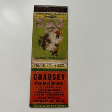 Chadsey Confectionery A. M. Cooper Detroit MI Vintage Matchbook Cover TMB43-5 picture