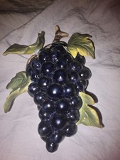 Vintage Napco Japan Chalkware Ceramic Grapes B3761 Wall 3D Art Kitchy MCM  picture