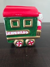 Vintage 1994 Loomco Ceramic Christmas Train Car - Snowman Caboose / Boxcar picture
