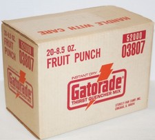 Vintage 1980s Gatorade Thirst Quencher 20x 8.5 oz Bottles Cardboard Box Stokely picture