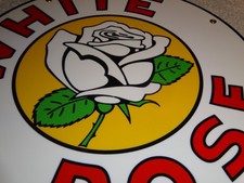 VINTAGE ENARCO WHITE ROSE GASOLINE 11 3/4
