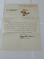 University Of Tennessee Vols Letterhead Signed Haywood Harris 1960s 1970s picture