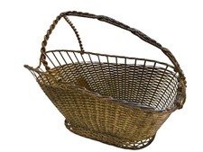French Vintage Brass Wire Wine Basket Bottle Caddy Marked France picture
