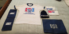 Vintage Pepsi Money Bag Bags Golf Towel T Shirt Stocking Cap Lot of 7 RARE picture